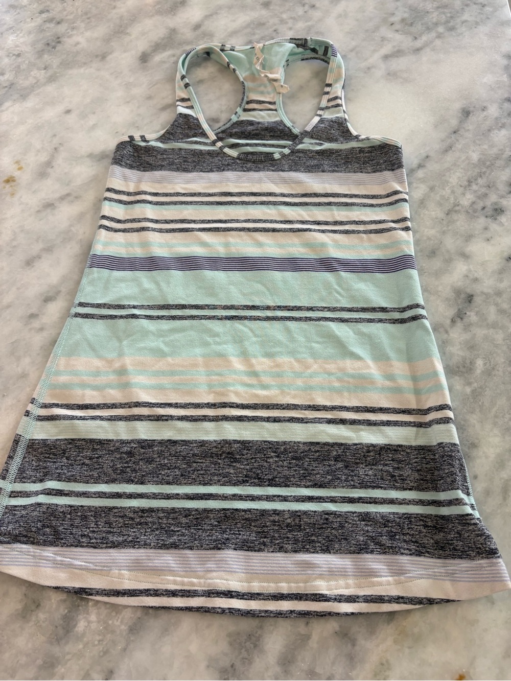lululemon athletica Striped Racerback Tank Top in Mint, Gray, White